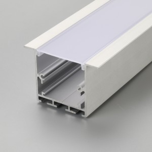 曇ったプラスチックPCカバーとアルミニウムプロフィールによる凹型LED線形光ハウジング